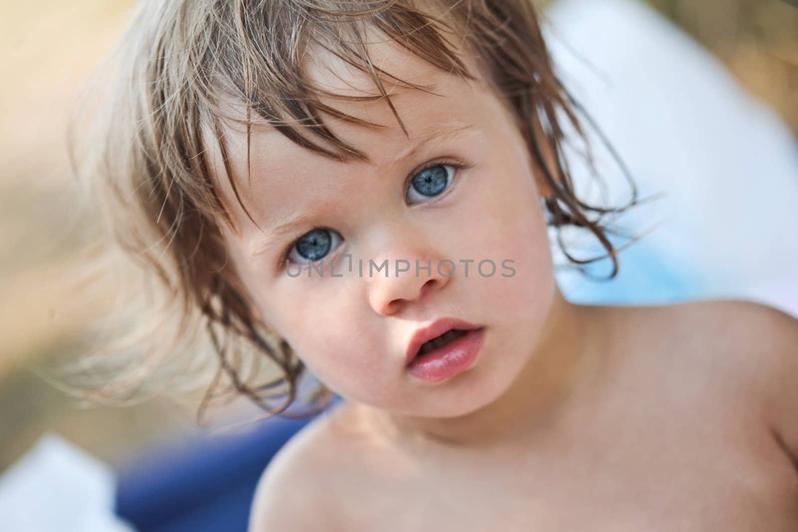 people series: portrait of little girl with wet hair