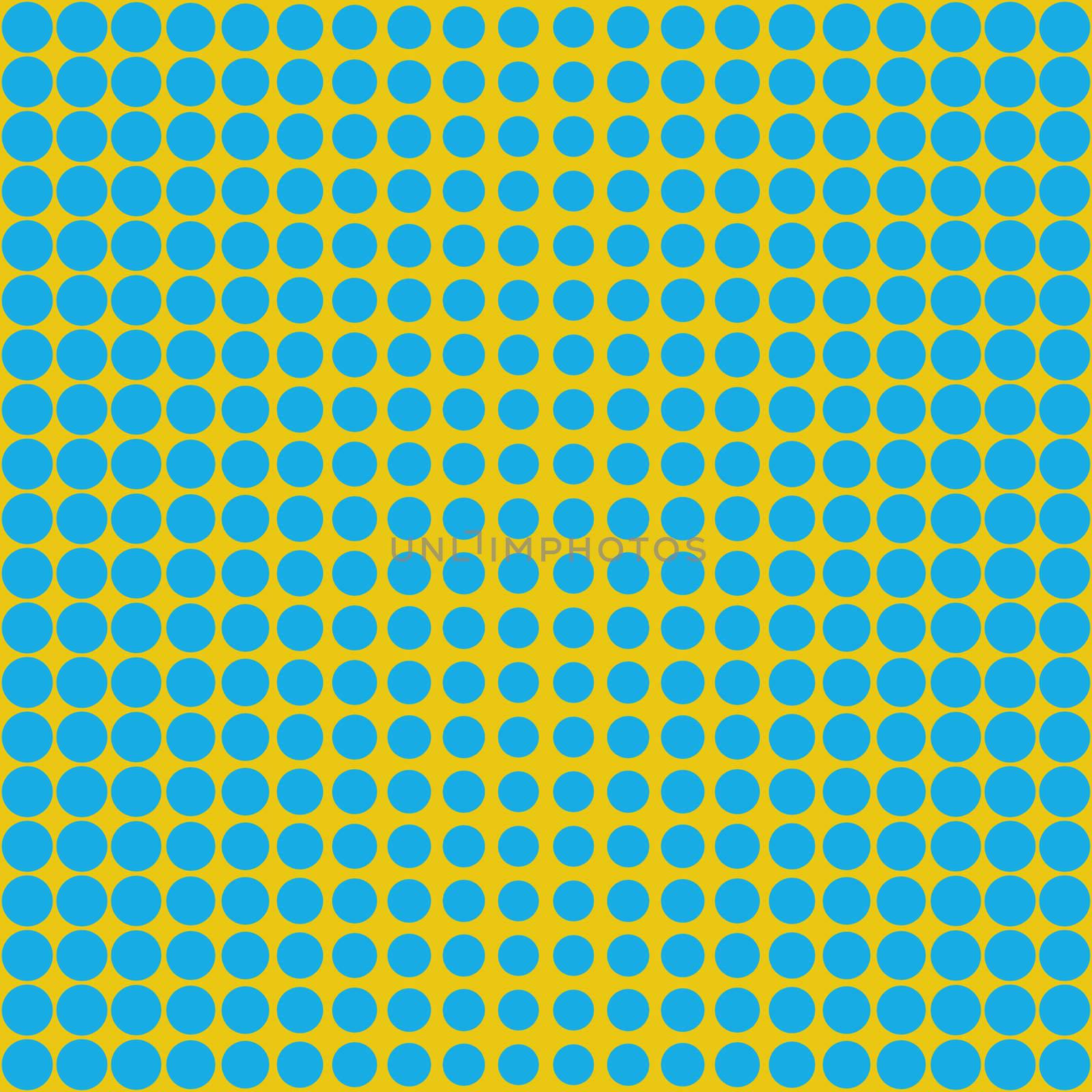 seamless texture of blue rounds on yellow giving optical effect