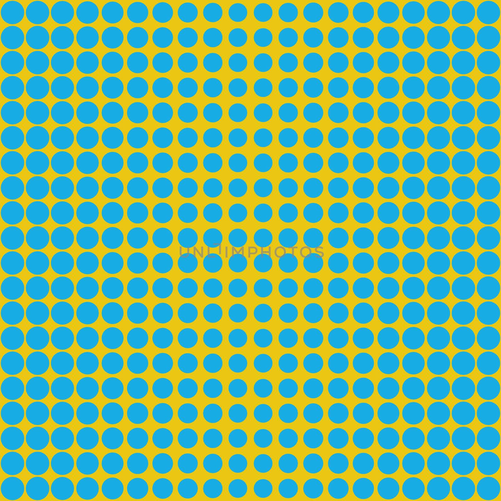 seamless texture of blue rounds on yellow giving optical effect