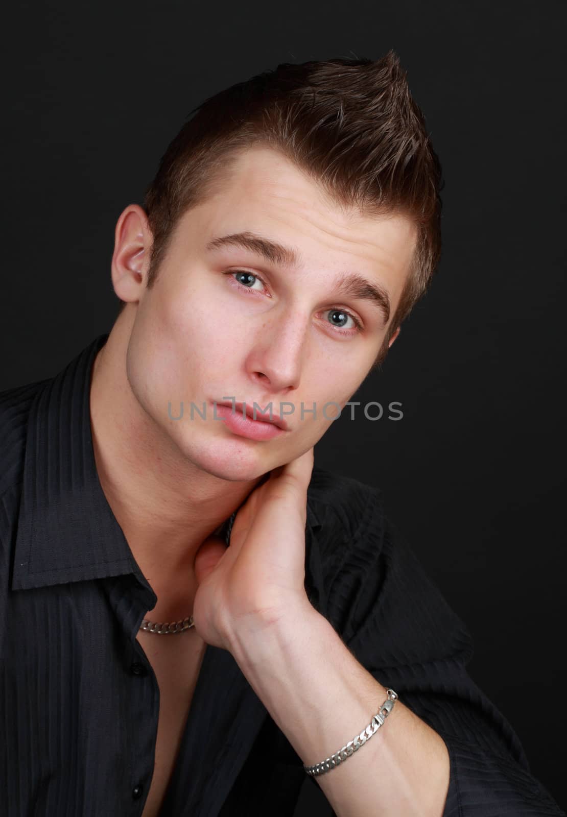 closeup portrait of a young caucasian man