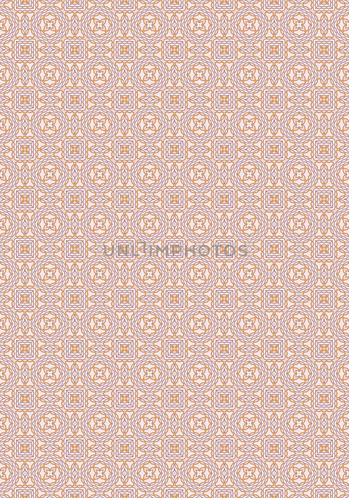 abstract seamless texture of little flowers and shapes in salmon 