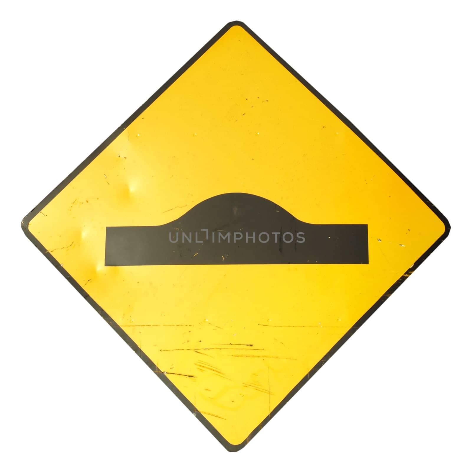 Signo of speed hump or ramp isolated over white