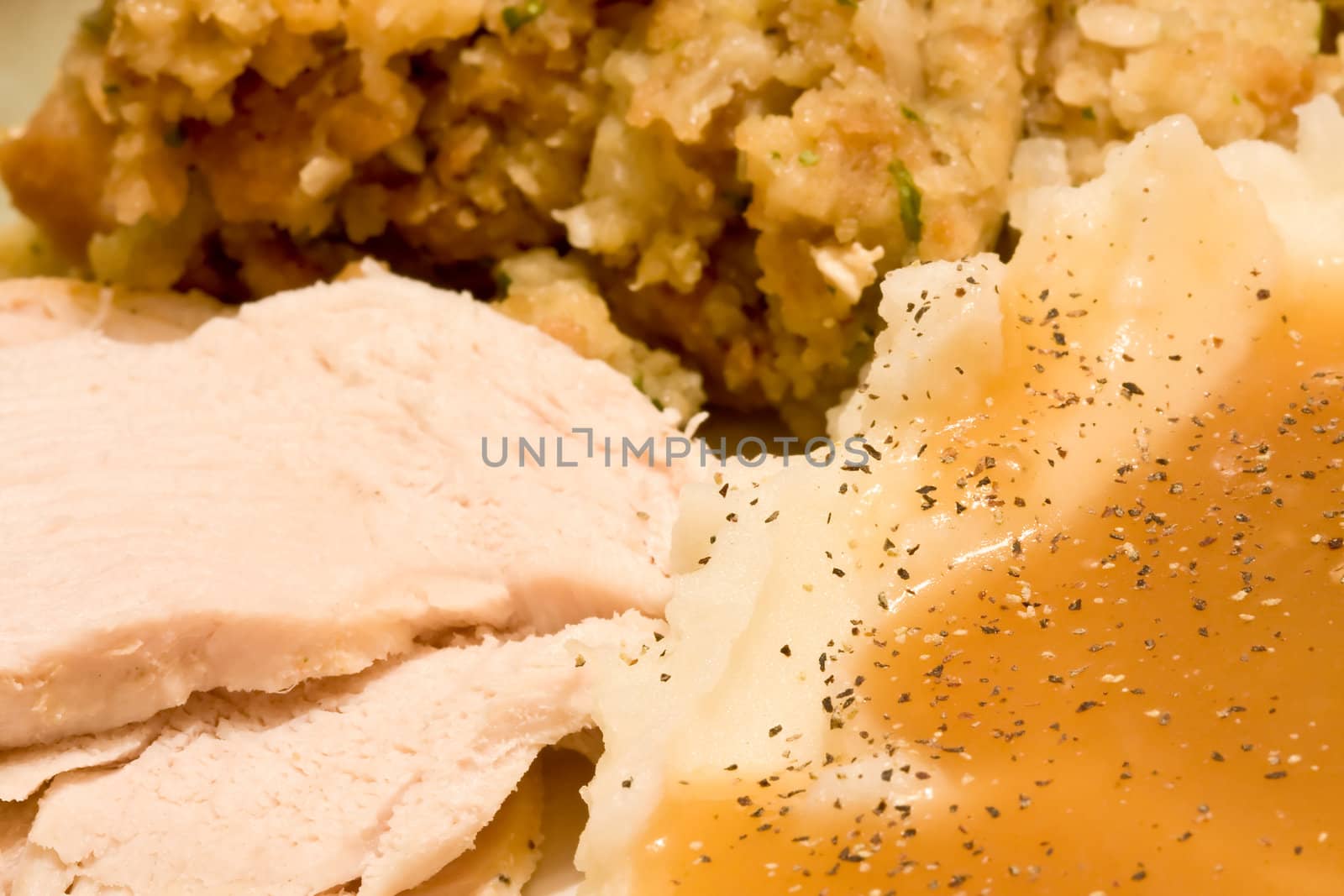 turkey mashed potatoes stuffing and gravy