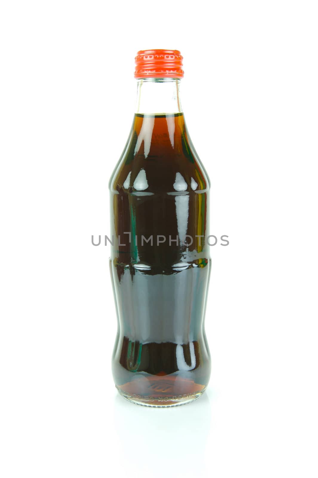 Cola bottles isolated against a white background