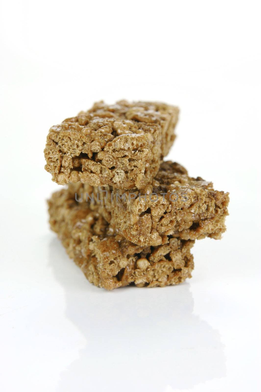 Chocolate energy bar isolated against a white background