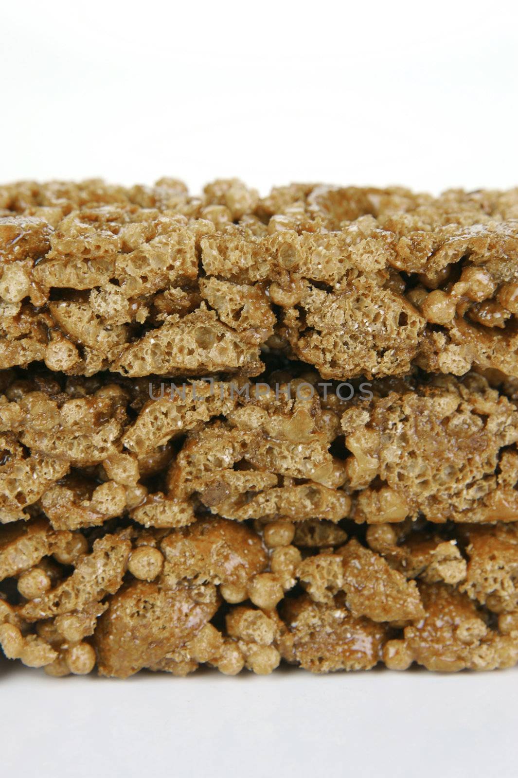 Chocolate energy bar isolated against a white background