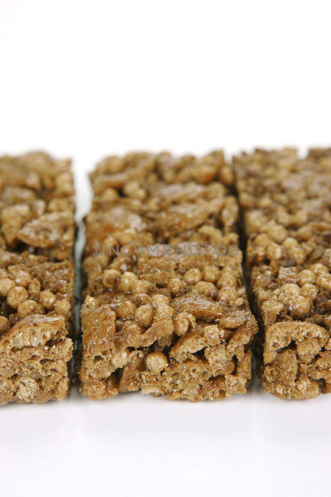 Chocolate energy bar isolated against a white background