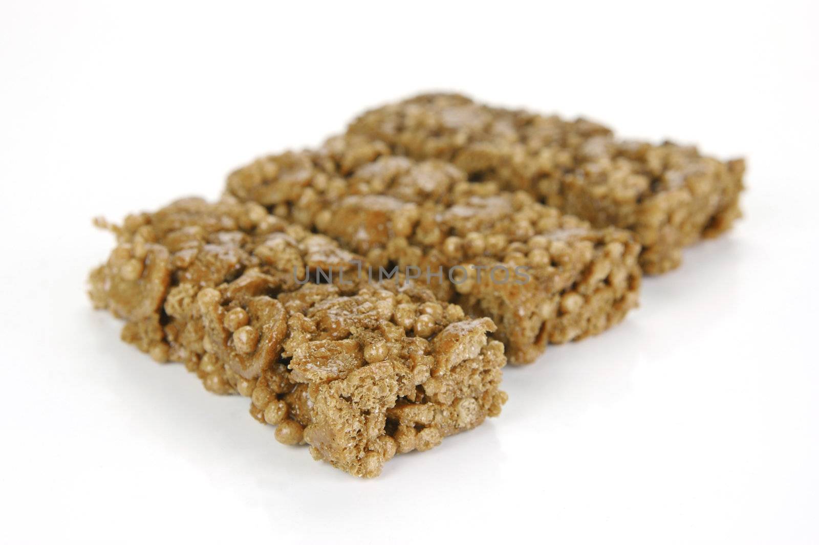 Chocolate energy bar isolated against a white background