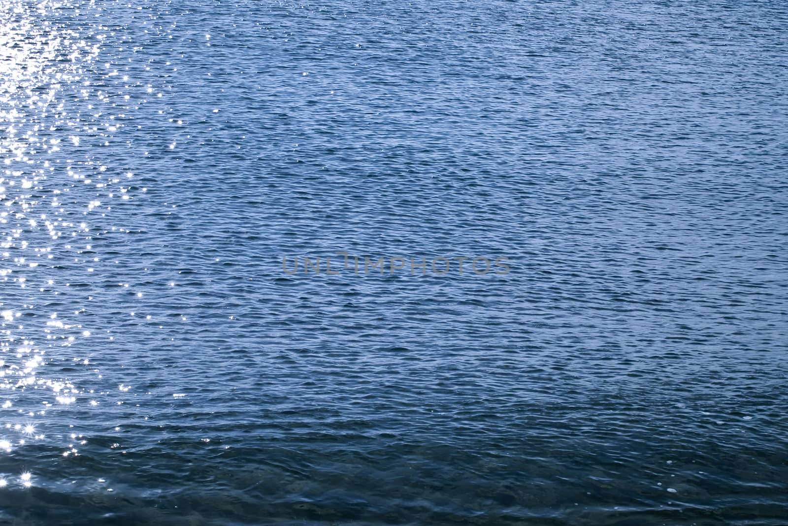 Detail and texture of slightly rippled ocean water in the Mediterranean