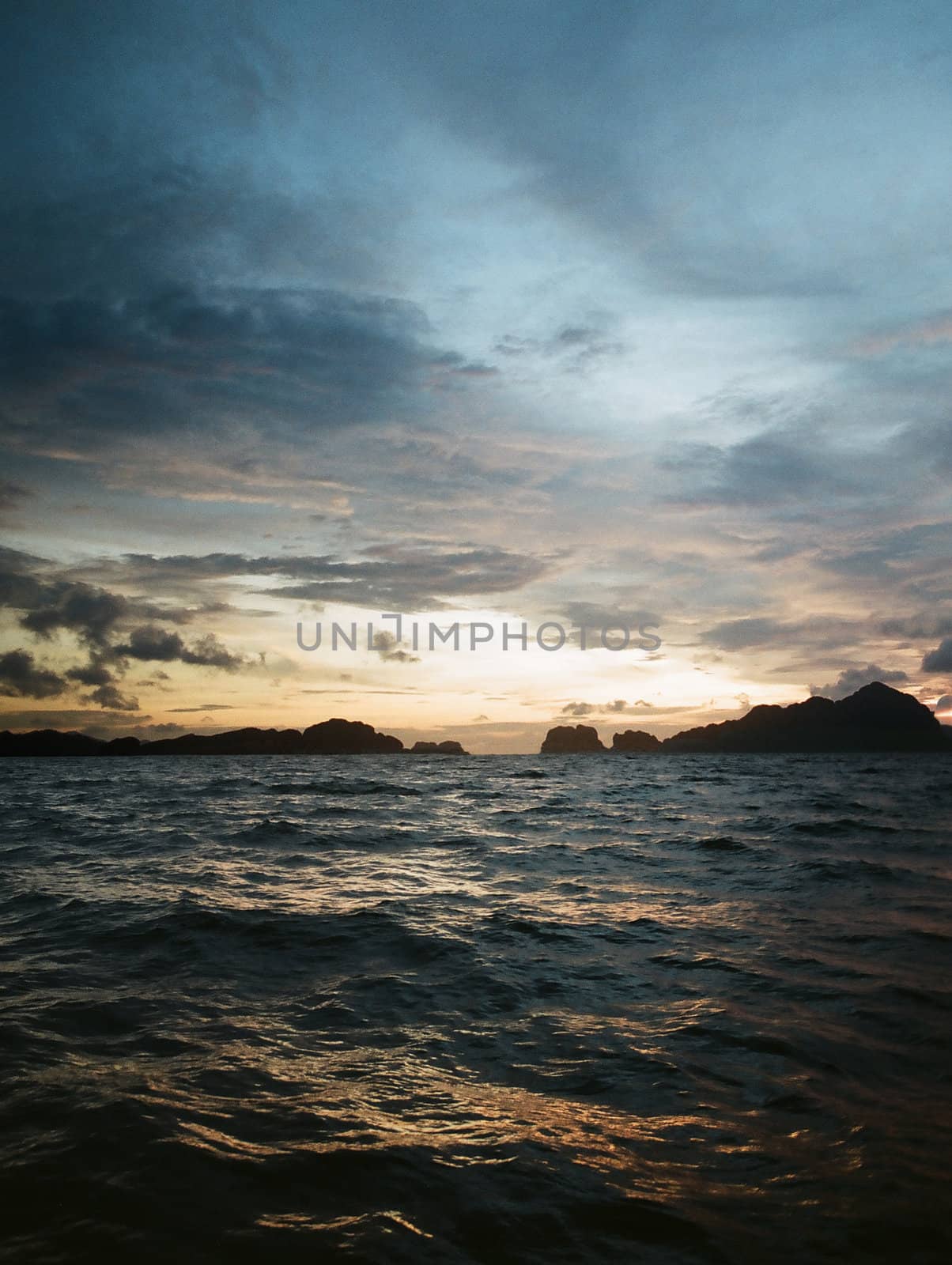 Dusk of a stormy day in Philippines, after a typhoon had left.