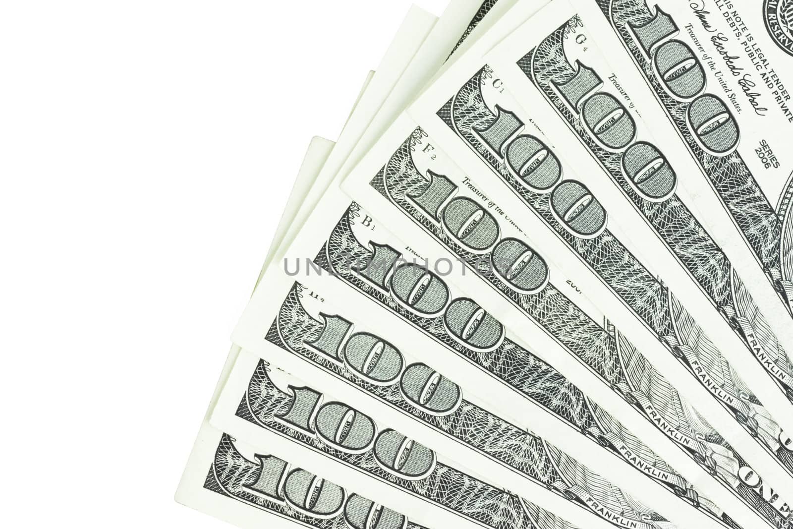 One Hundred Dollar Bills. Close-up shot by rozhenyuk