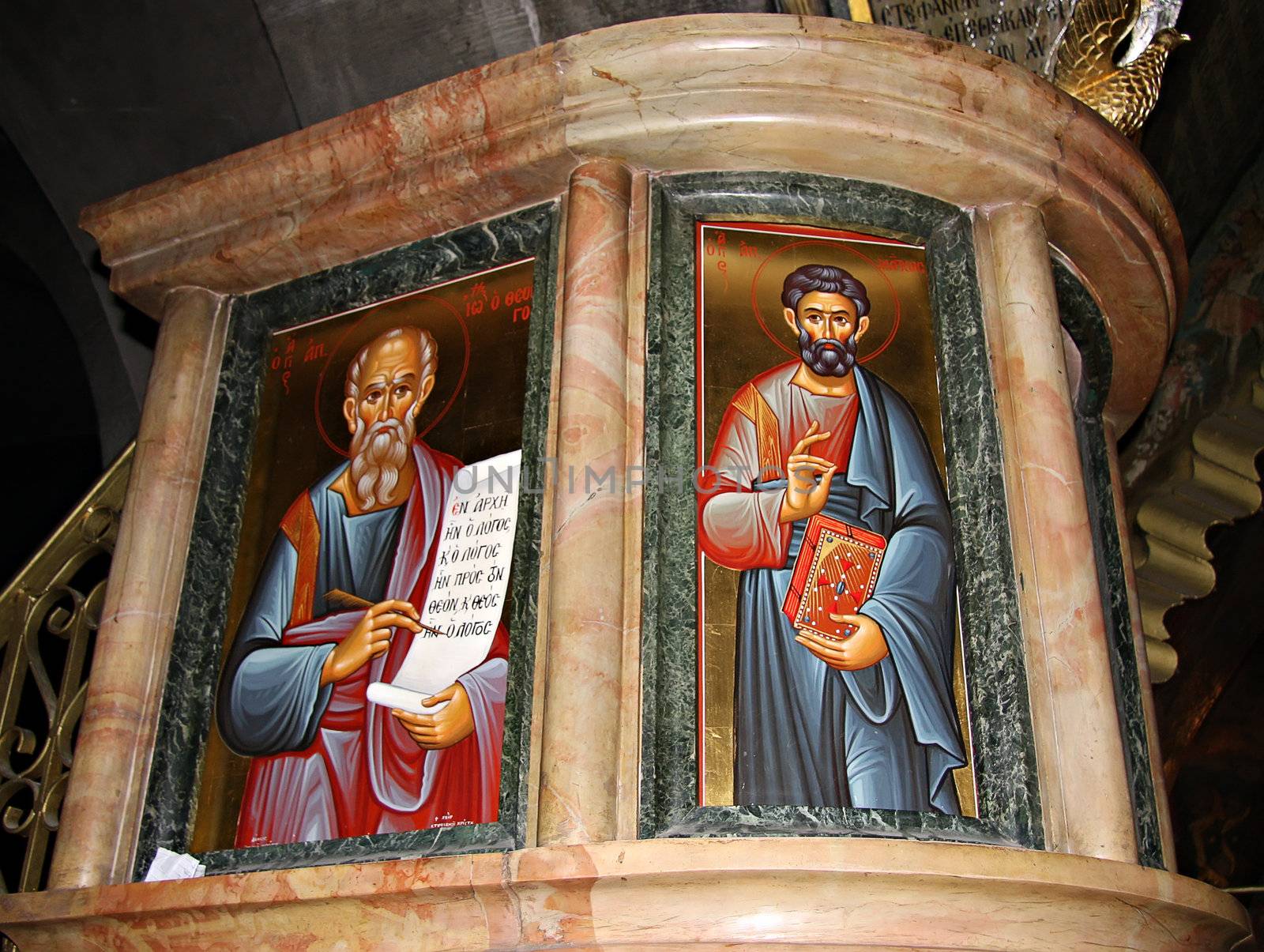 Icons of apostles in Church of the Holy Sepulchre, Jerusalem