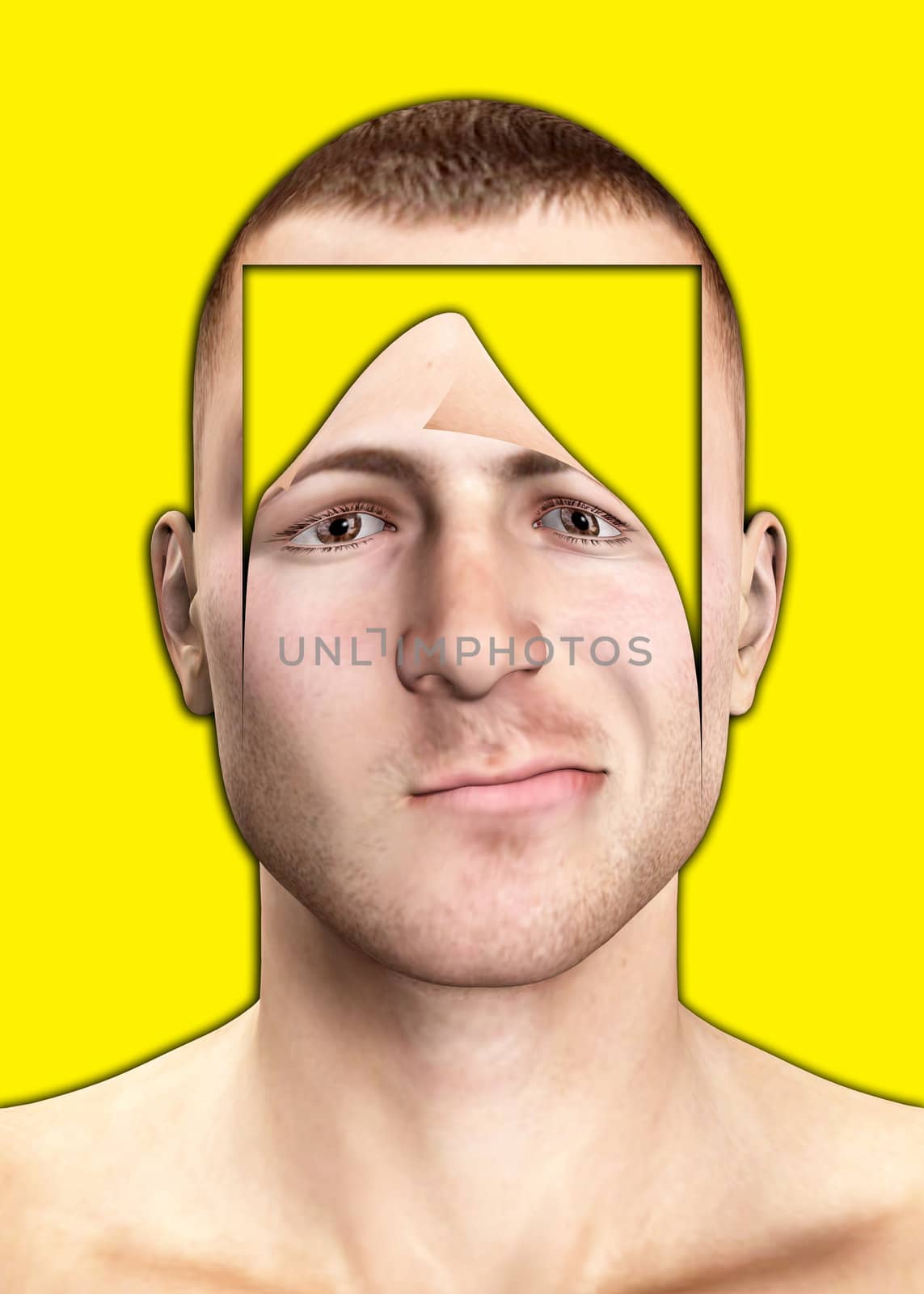 Image of a peeled human face.