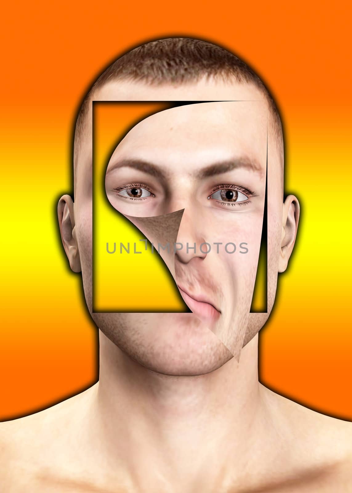 Image of a peeled human face.