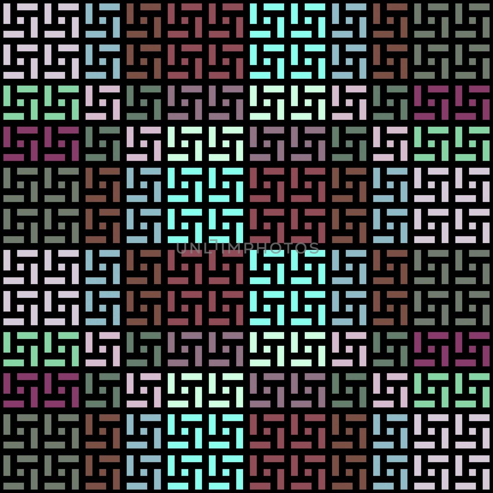 seamless texture of art-deco square shapes on black