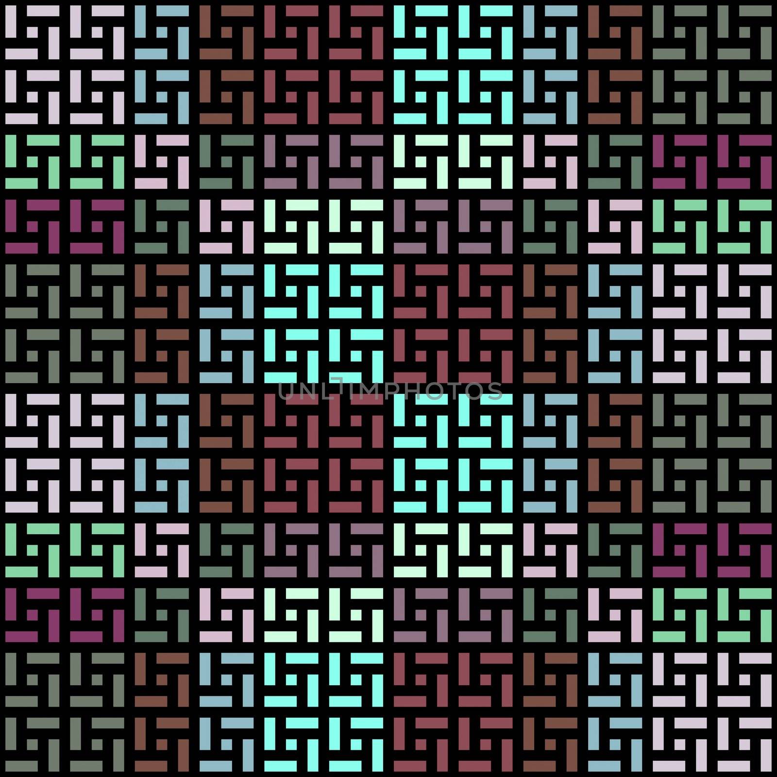 seamless texture of art-deco square shapes on black