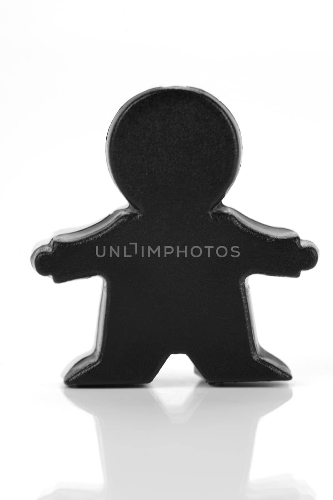 Miniature figurines isolated against a white background