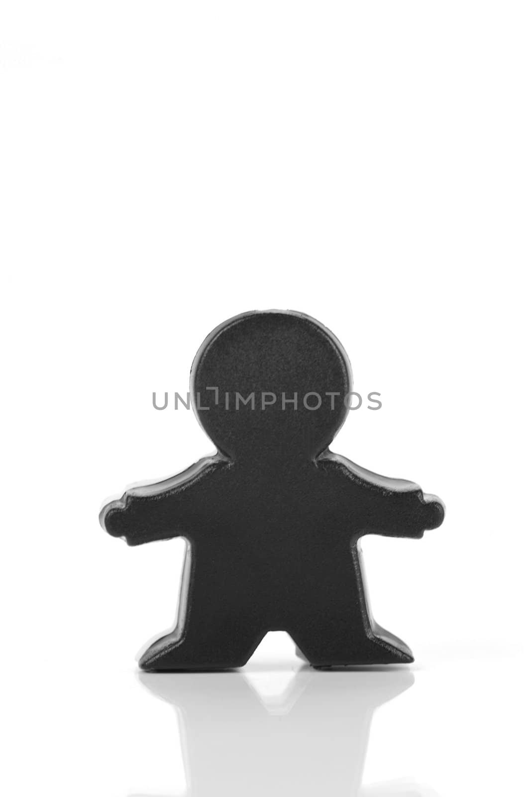Miniature figurines isolated against a white background