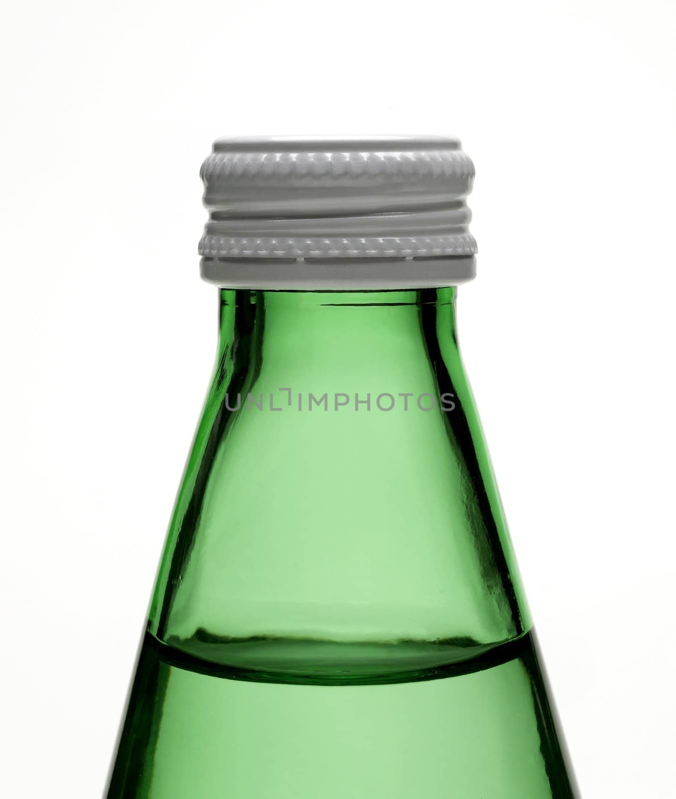 Green bottle with white cap
