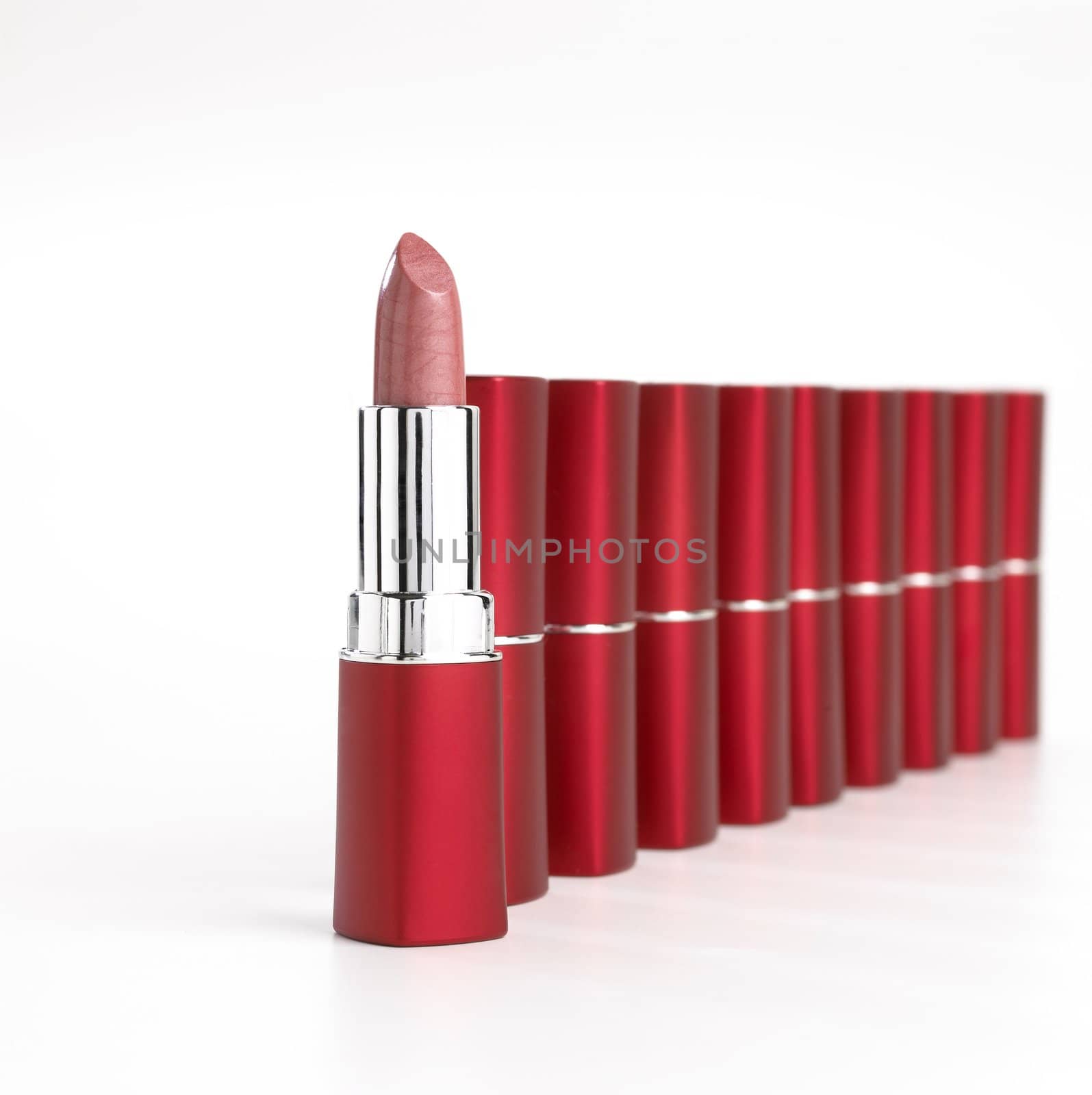 Red lipsticks's train on white