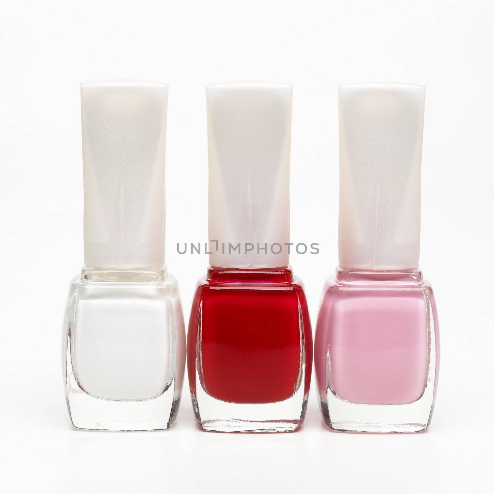 nail polish white red pink