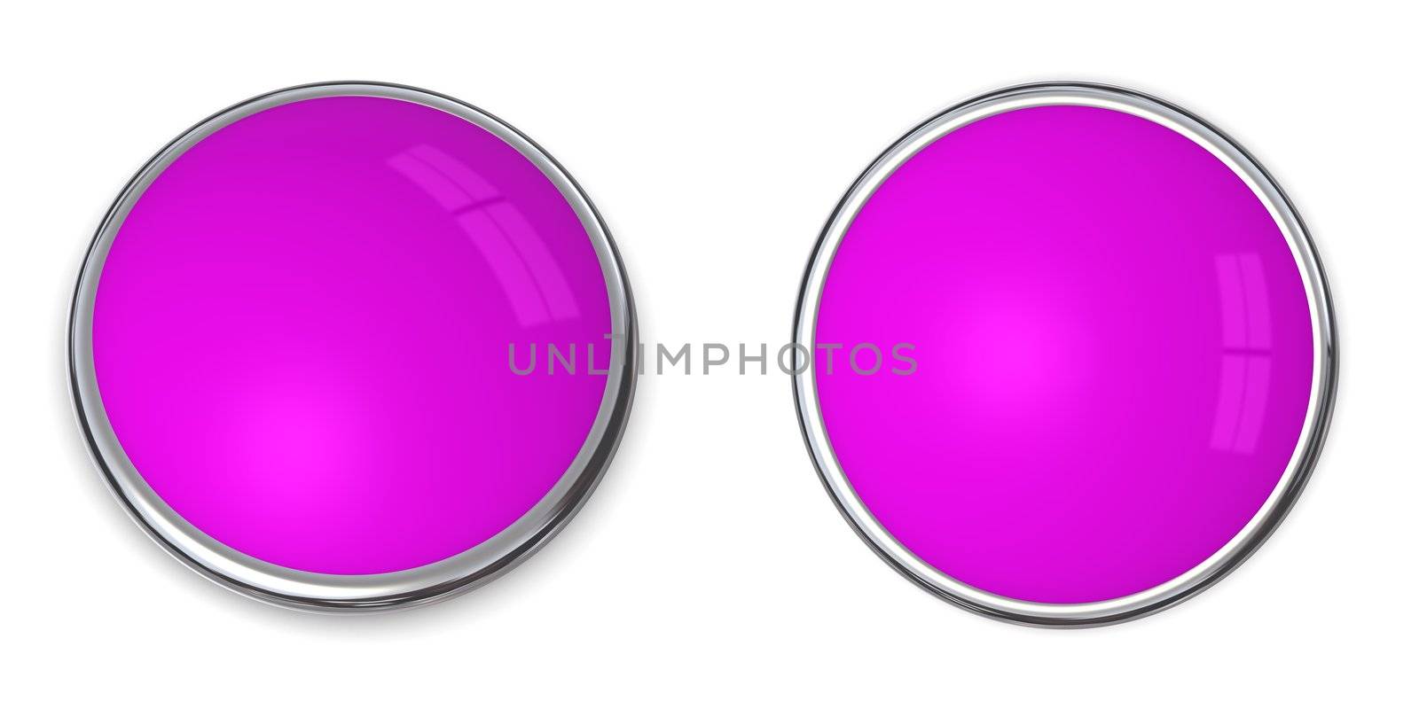 3D button in solid purple/violet, front and side angle