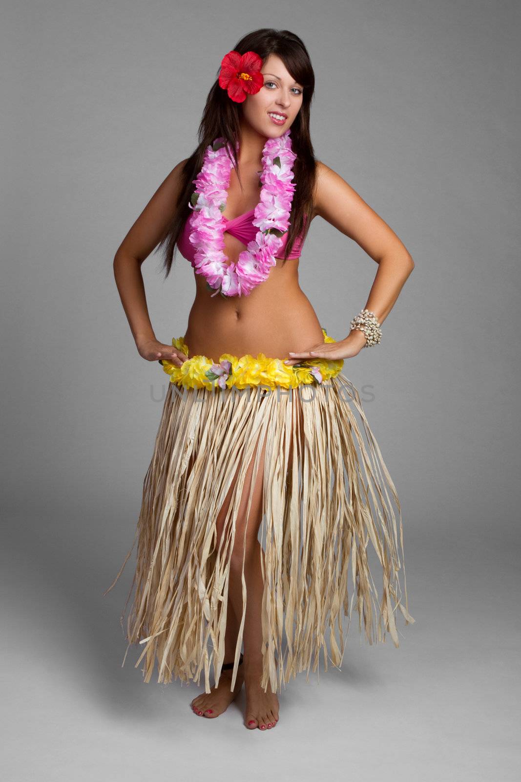 Beautiful hawaiian hula dancer girl