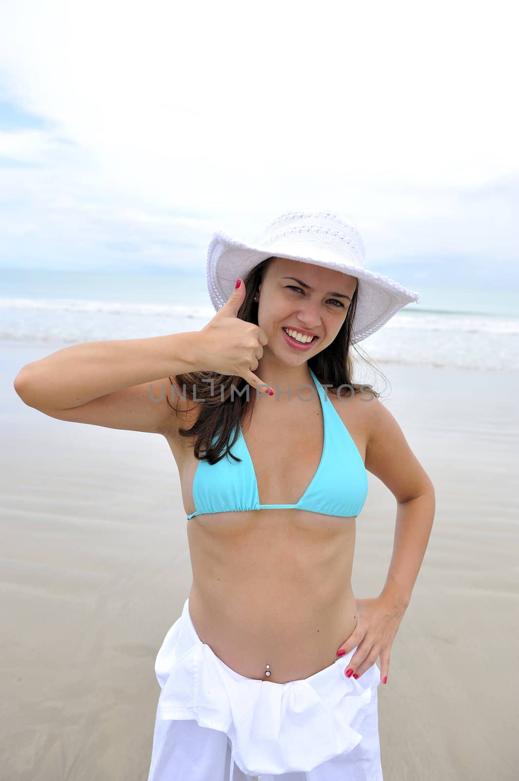 Pretty woman enjoying the beach in Brazil