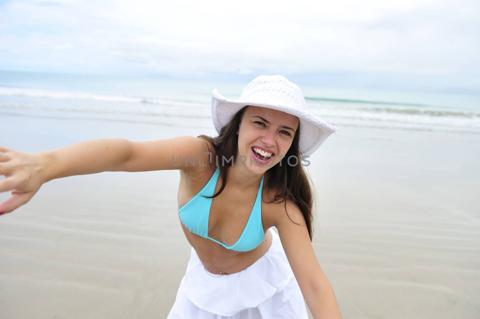 Pretty woman enjoying the beach in Brazil