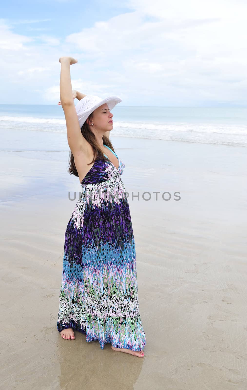 Pretty woman enjoying the beach in Brazil