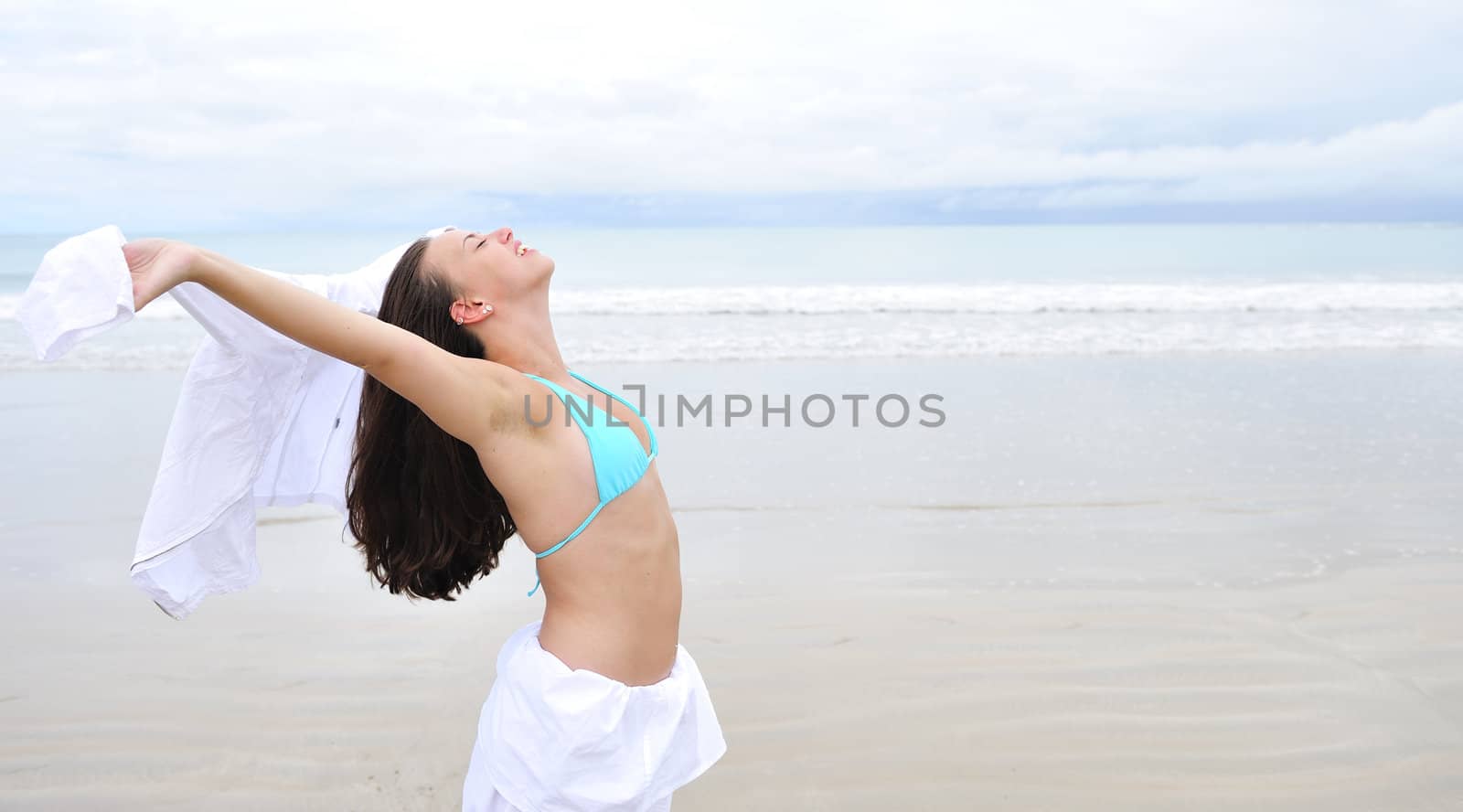 Pretty woman enjoying the beach in Brazil