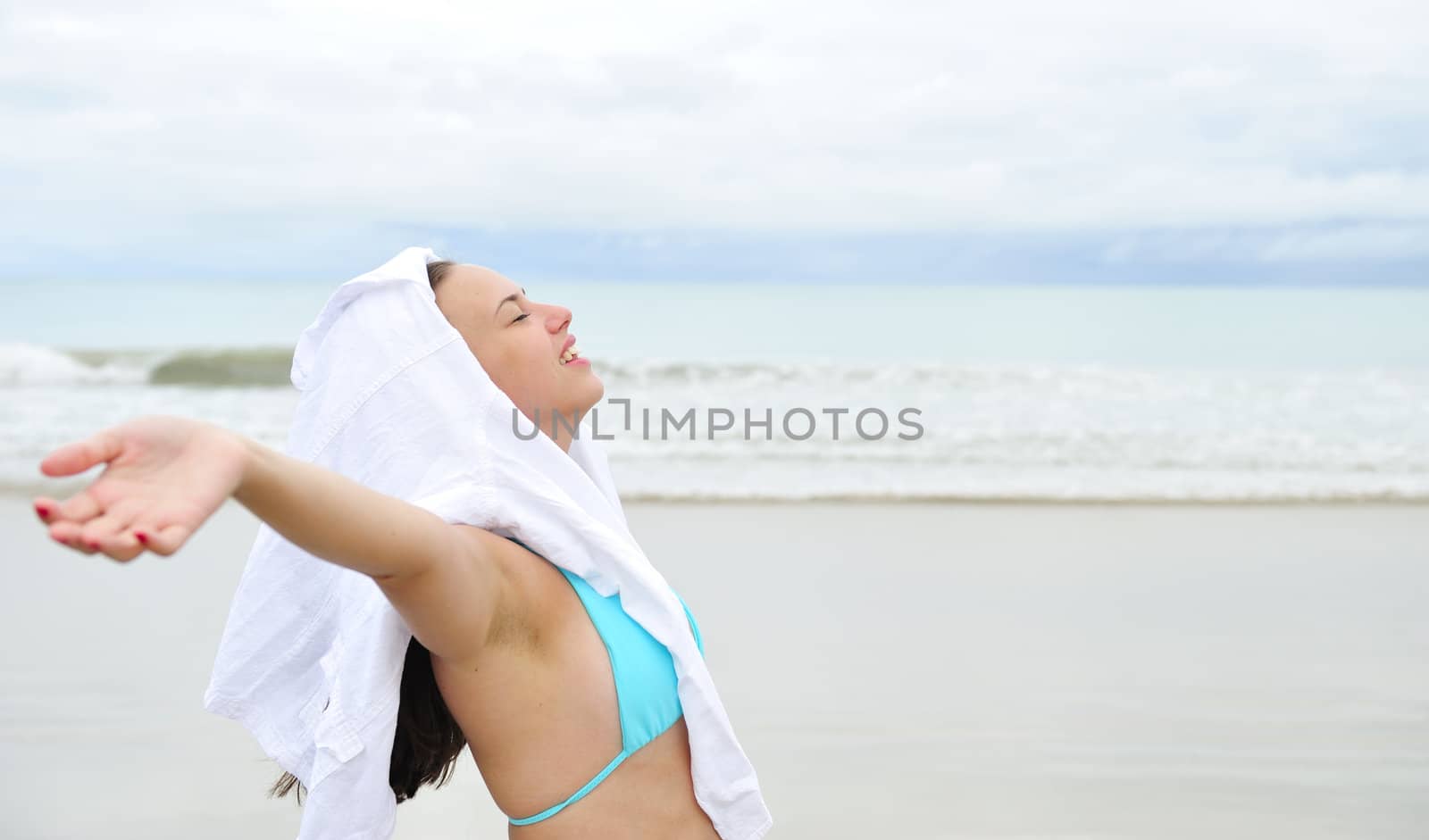 Pretty woman enjoying the beach in Brazil