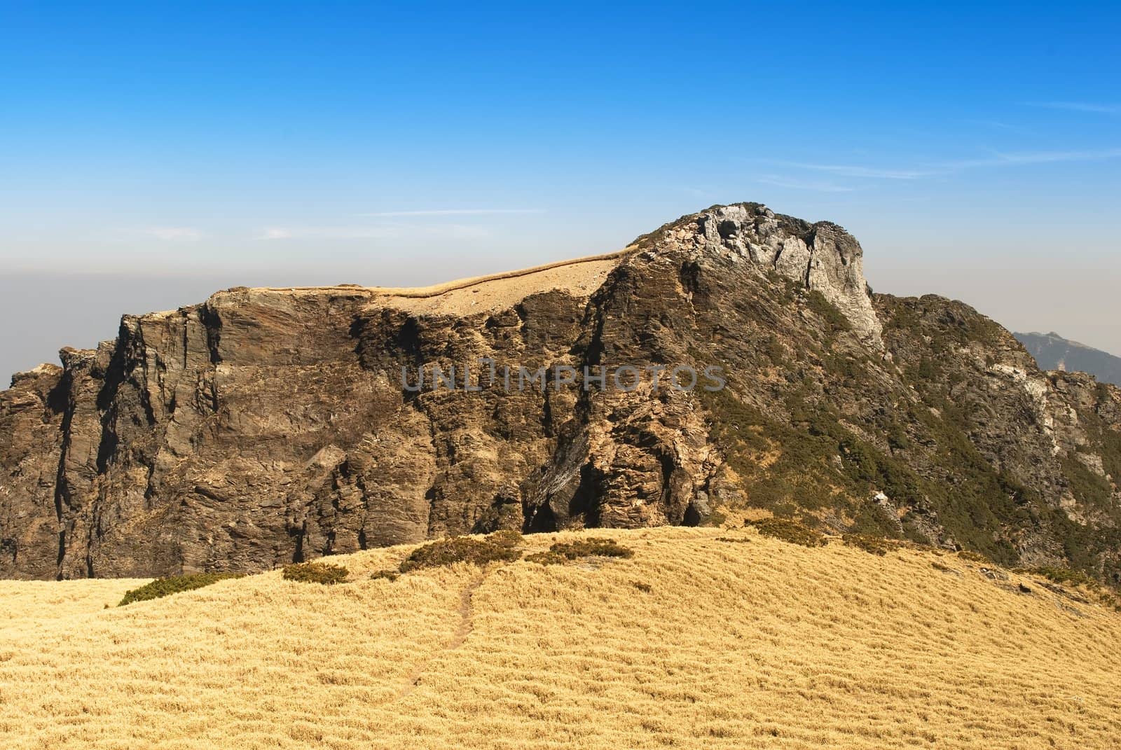The dangerous rocky ravine in the high mountain. by elwynn