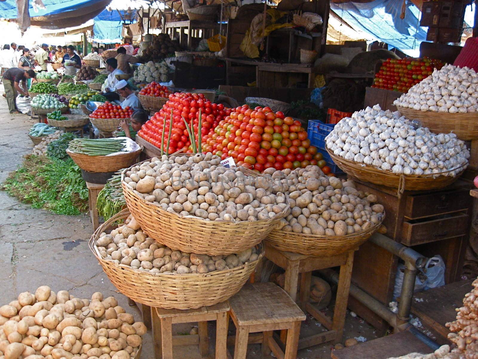 A vegetable stall in India
