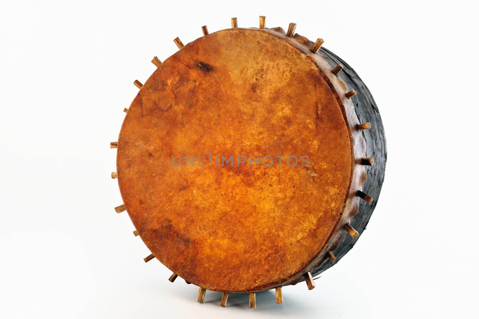 Ethnic drum from a skin of a bull