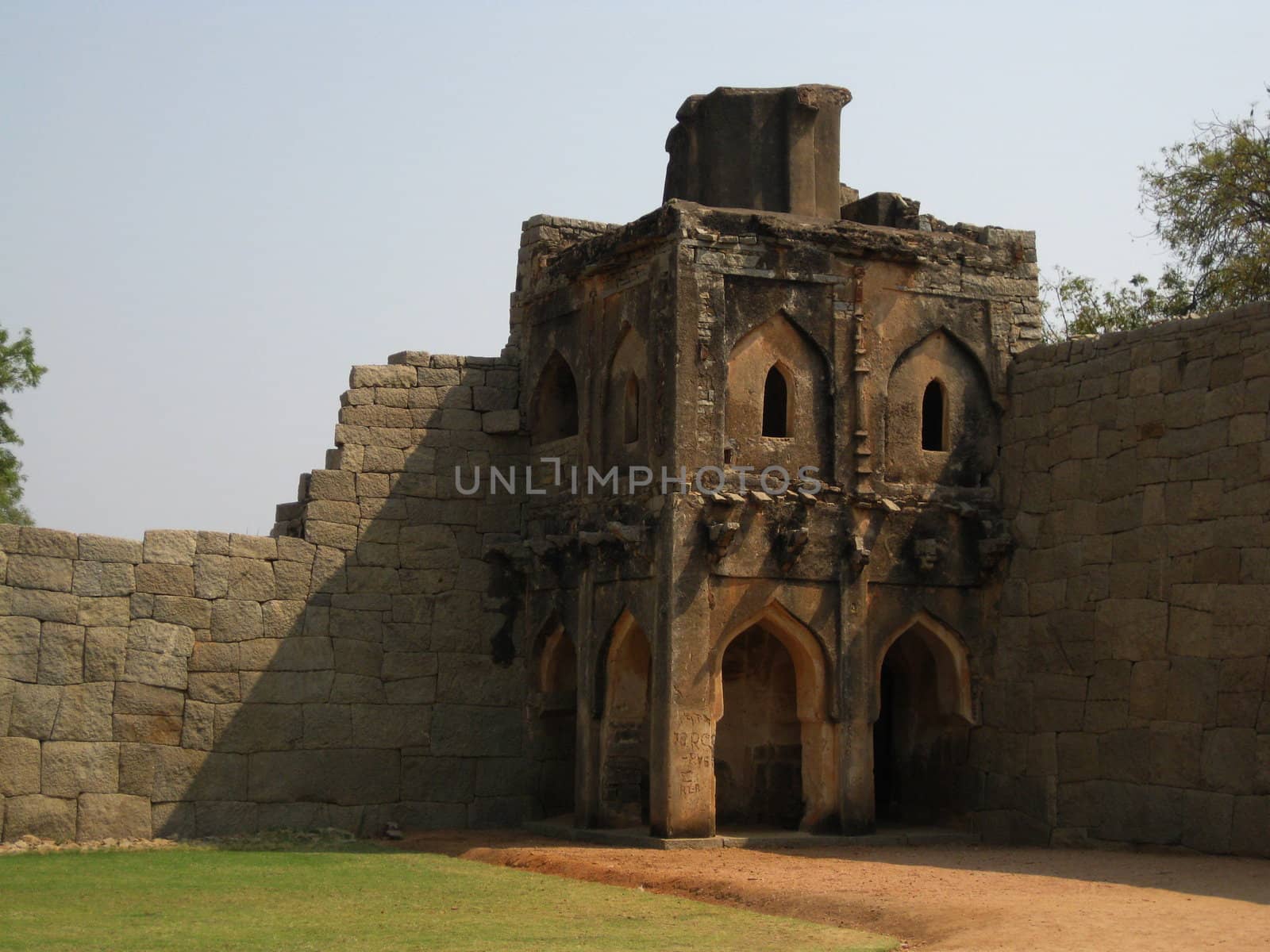 An ancient watchtower at the Lotus Mahal, Hampi, India