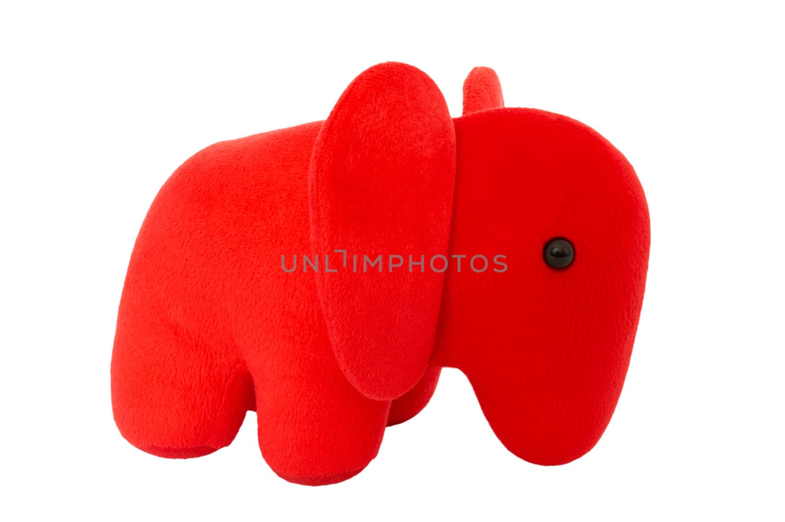 The toy red elephant calf