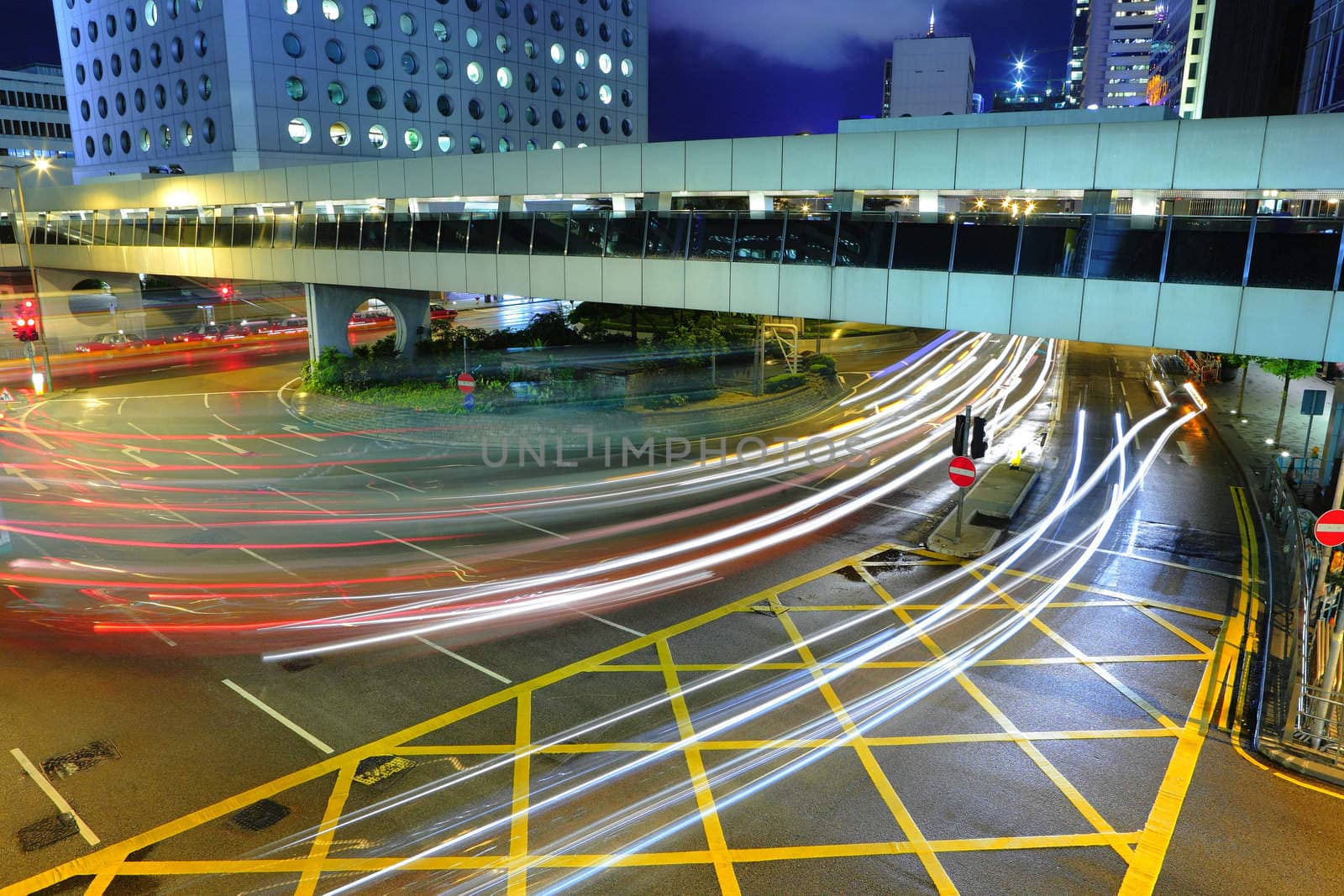 traffic at night in busy city