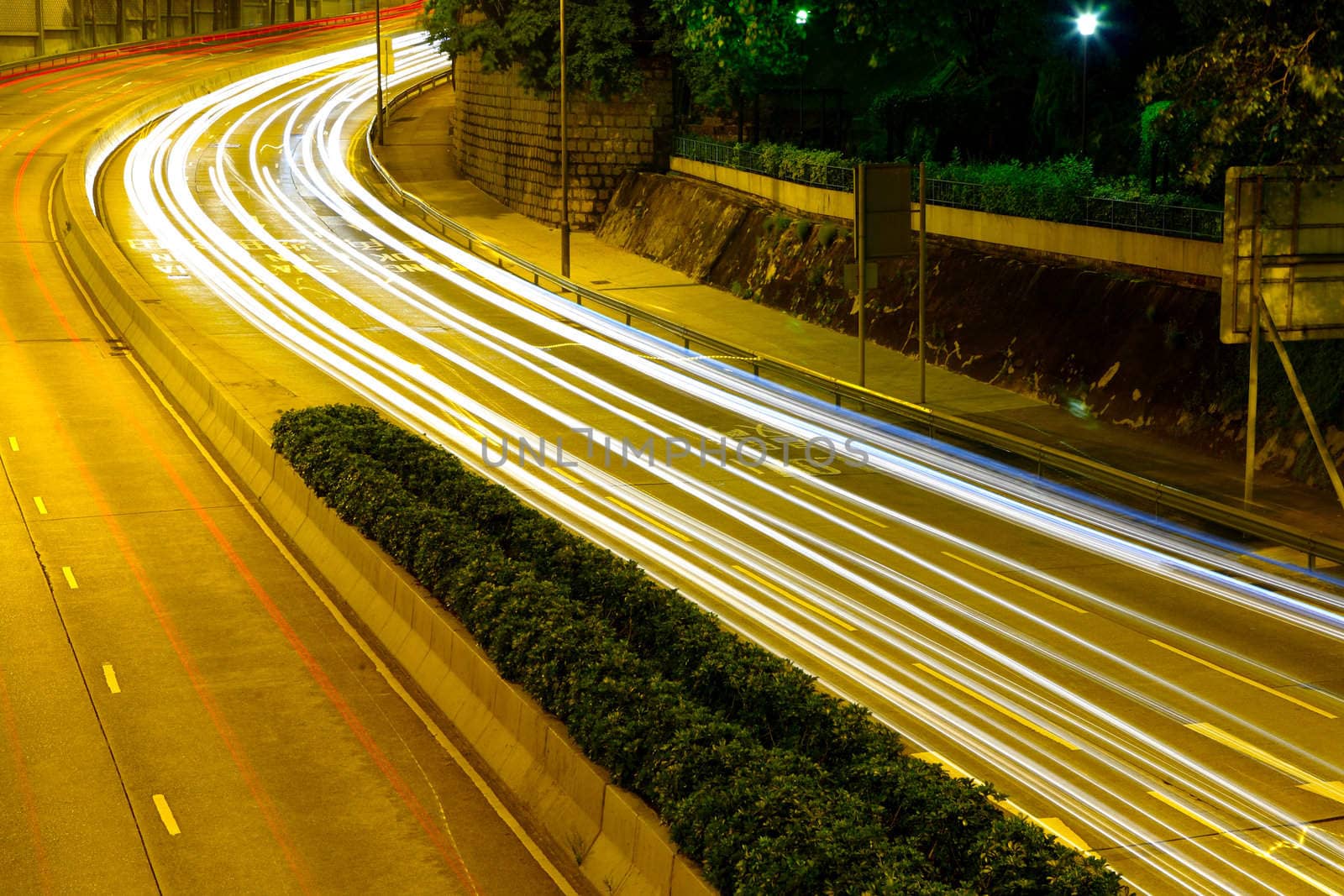 traffic in city at night