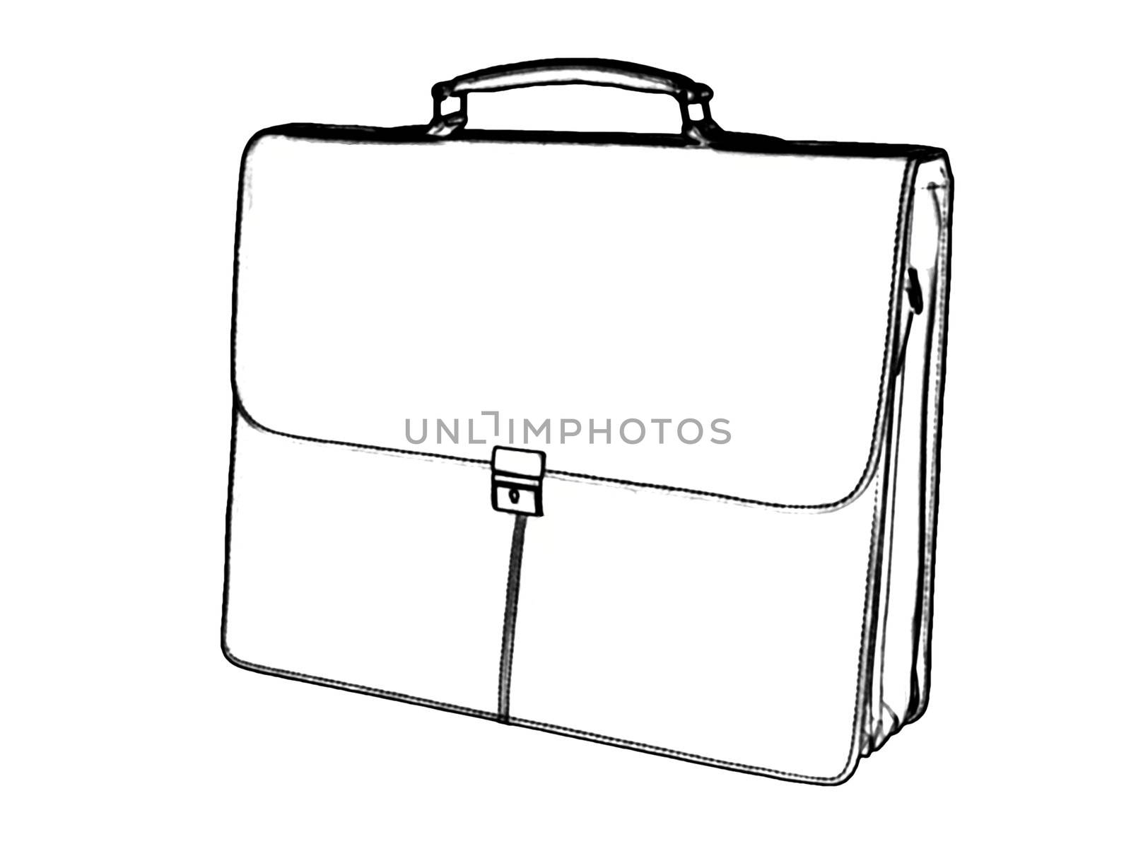 Portfolio with the handle on a white background