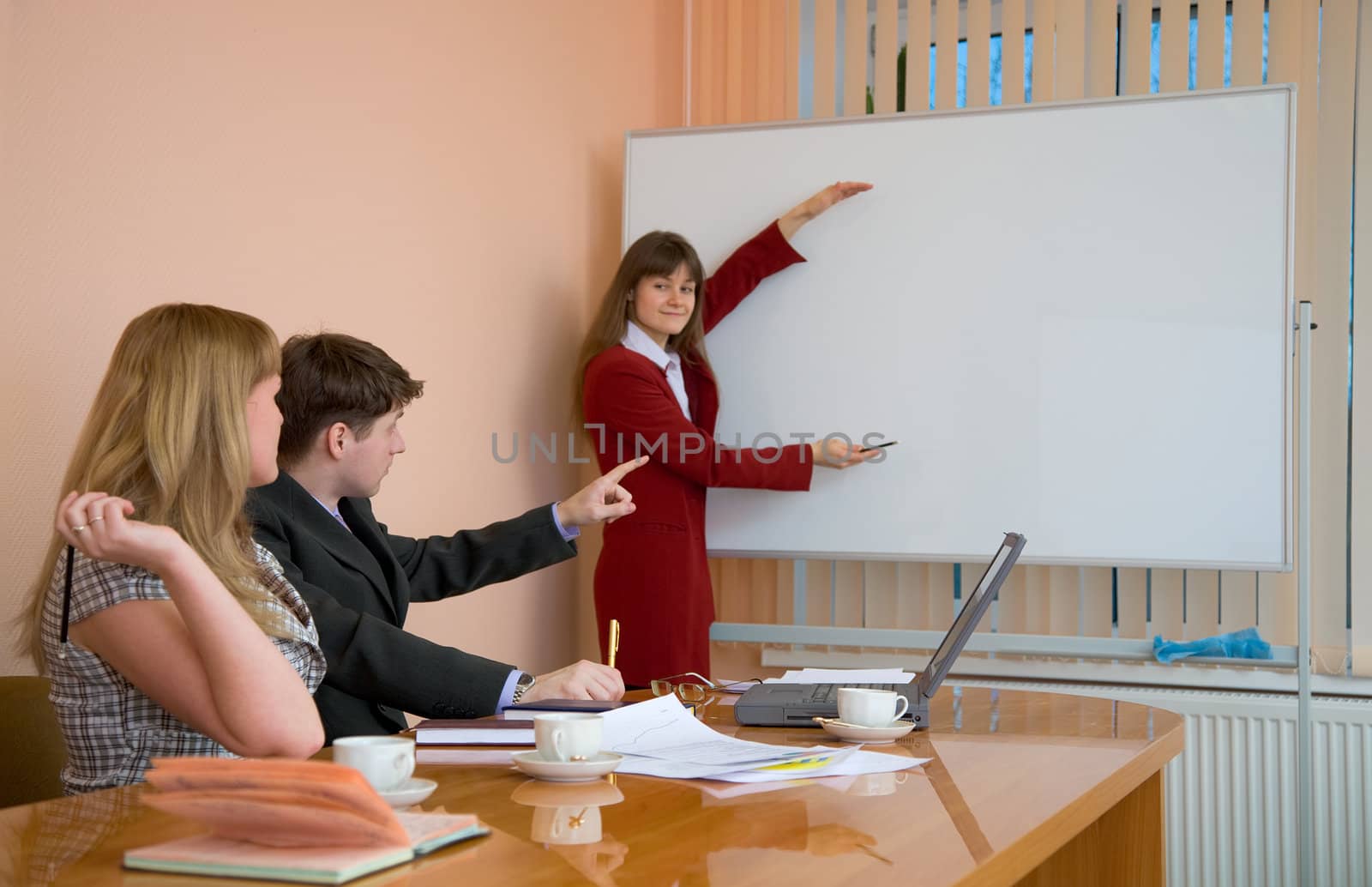 The young woman to speak at a meeting