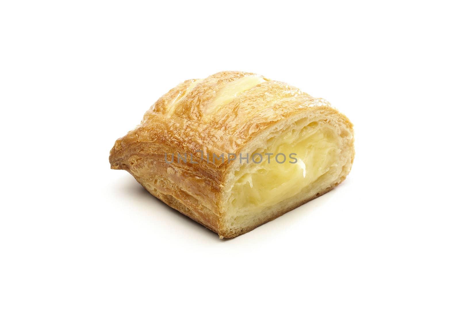 Puff pastry isolated on white background