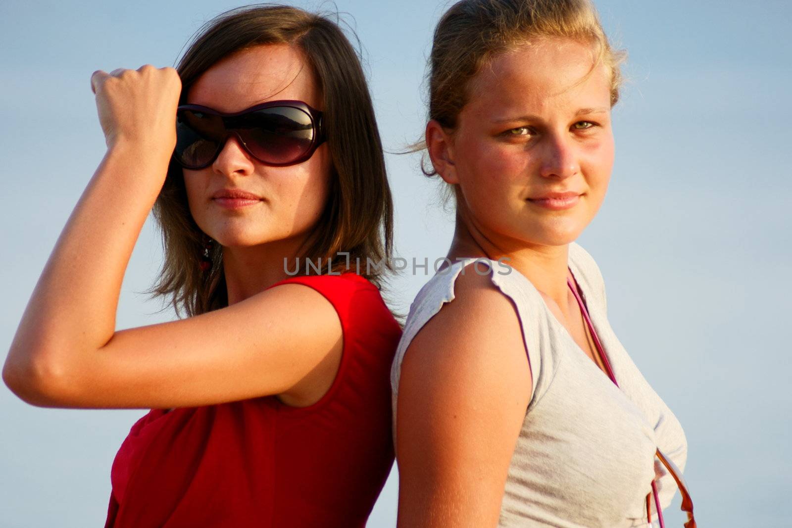 young girls in Croatia beach