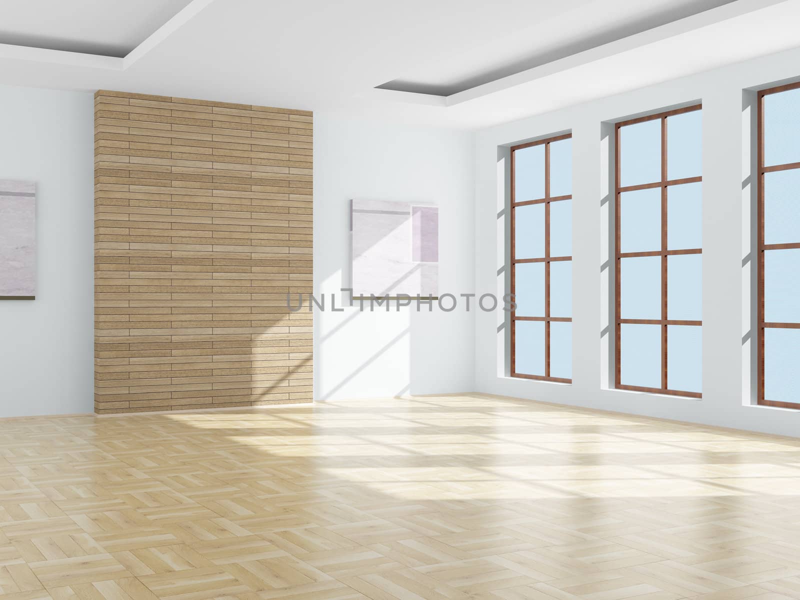 Empty room. 3D image