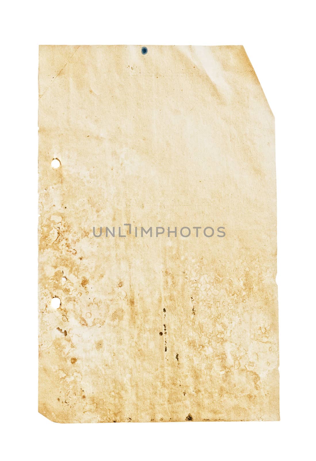Close up shot of a blank vintage sheet of paper.