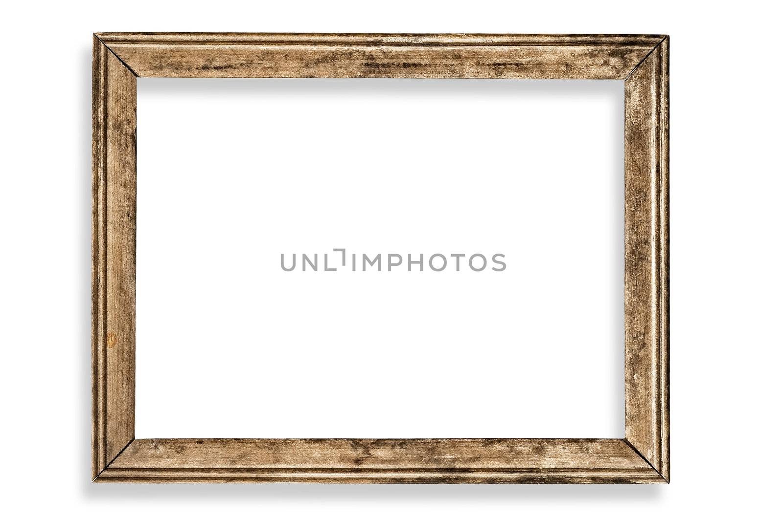 Vintage picture frame, blank, with clipping path.