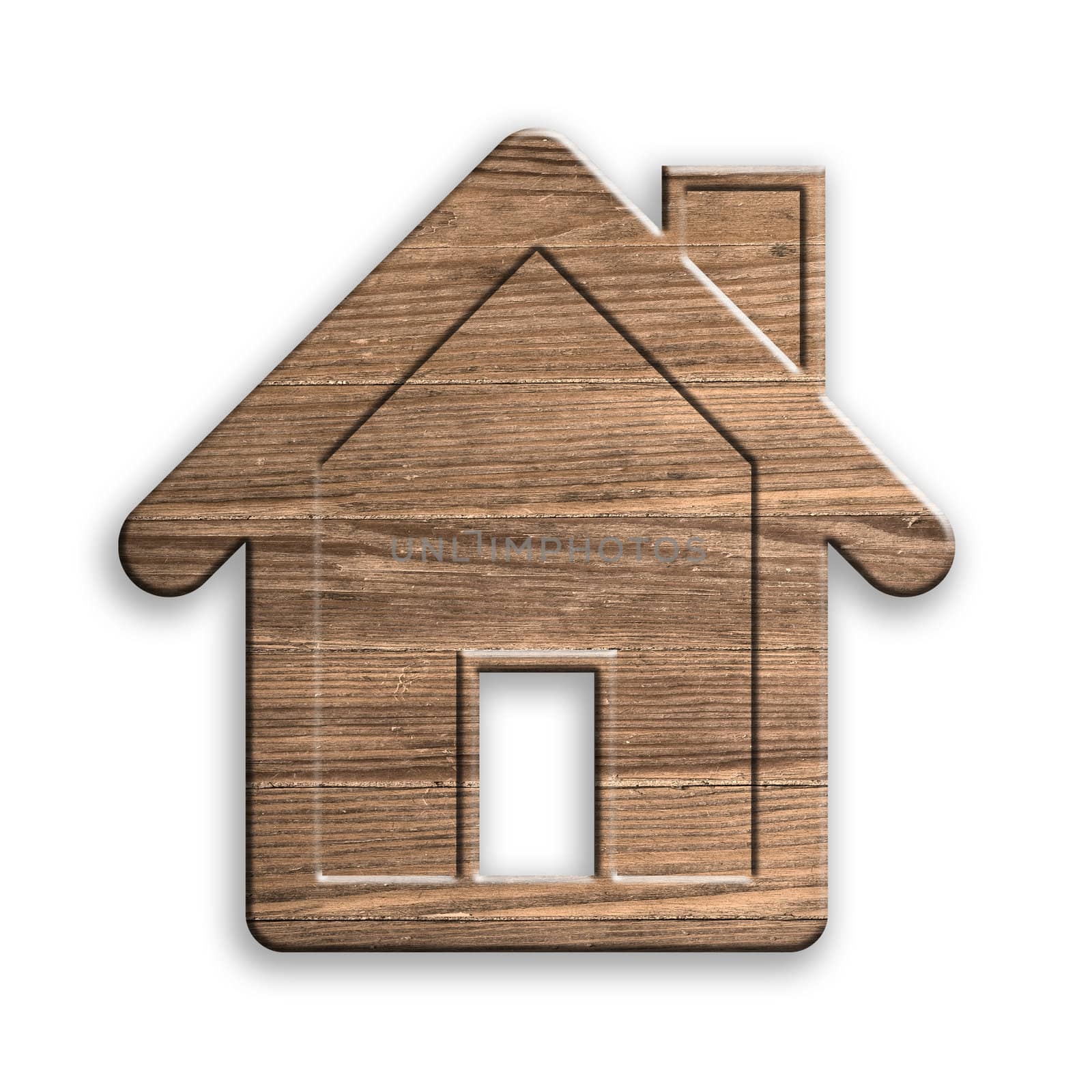 wooden house isolated, with clipping path.