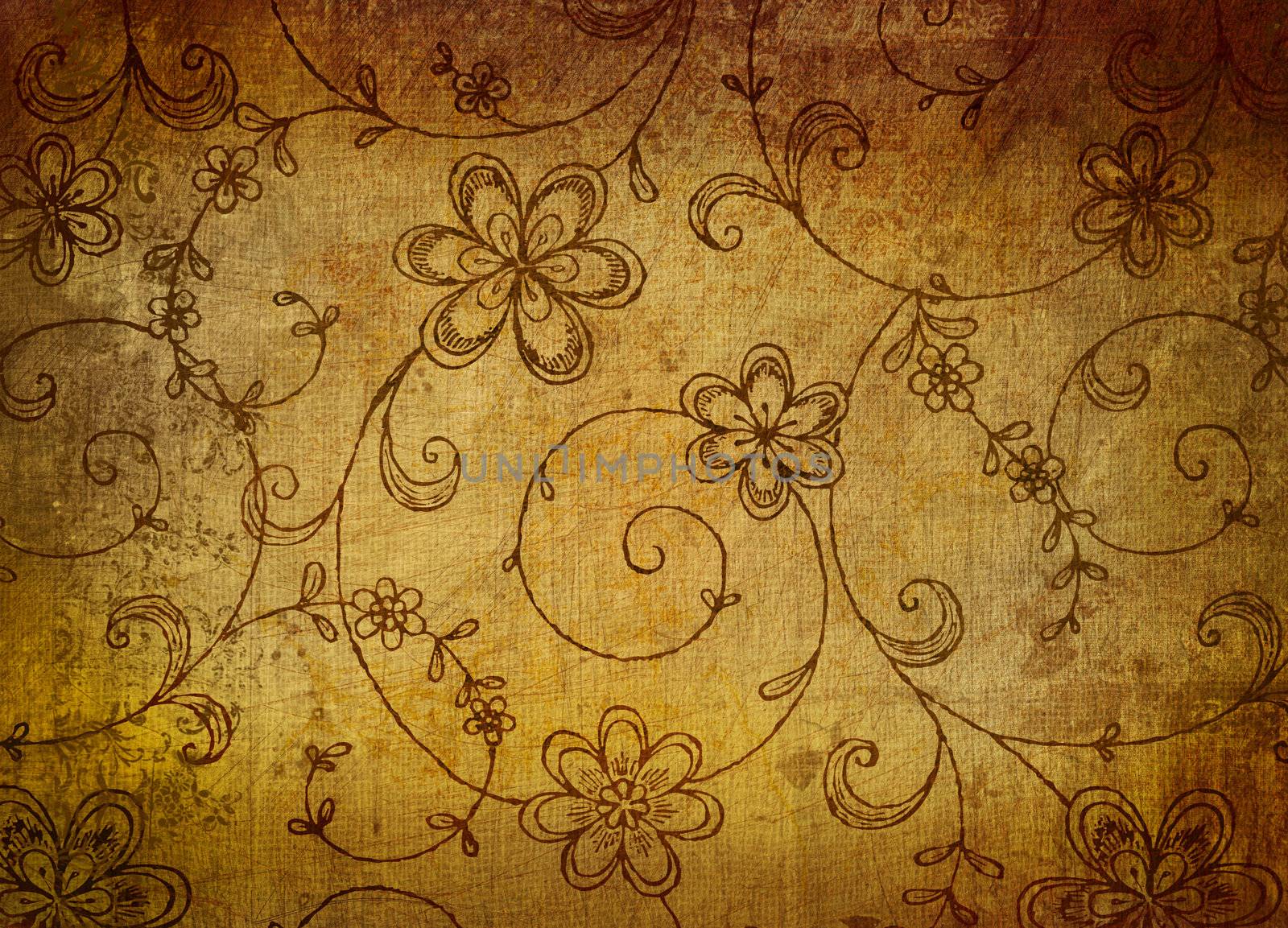 Vintage floral paper with grunge effect  by Sandralise