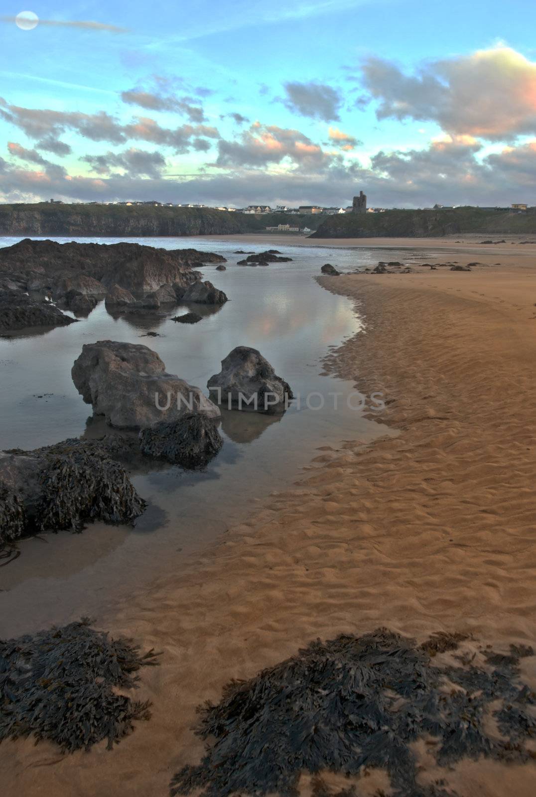 ballybunion by the sea on a moonlit evening