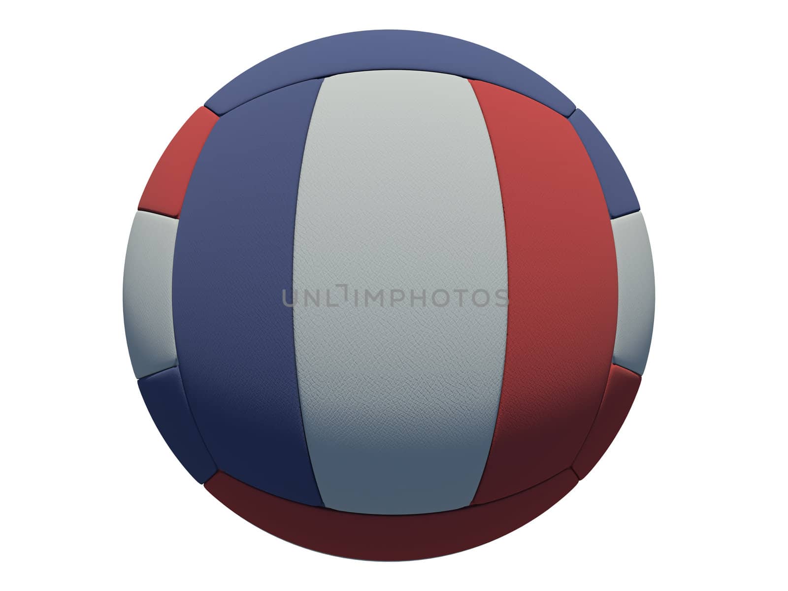 leather volleyball ball on isolated background (french skin)